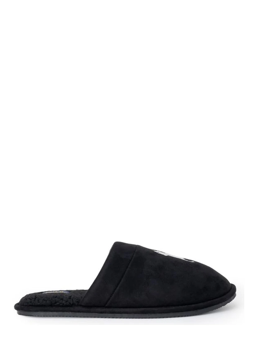 Black Polyester Slippers