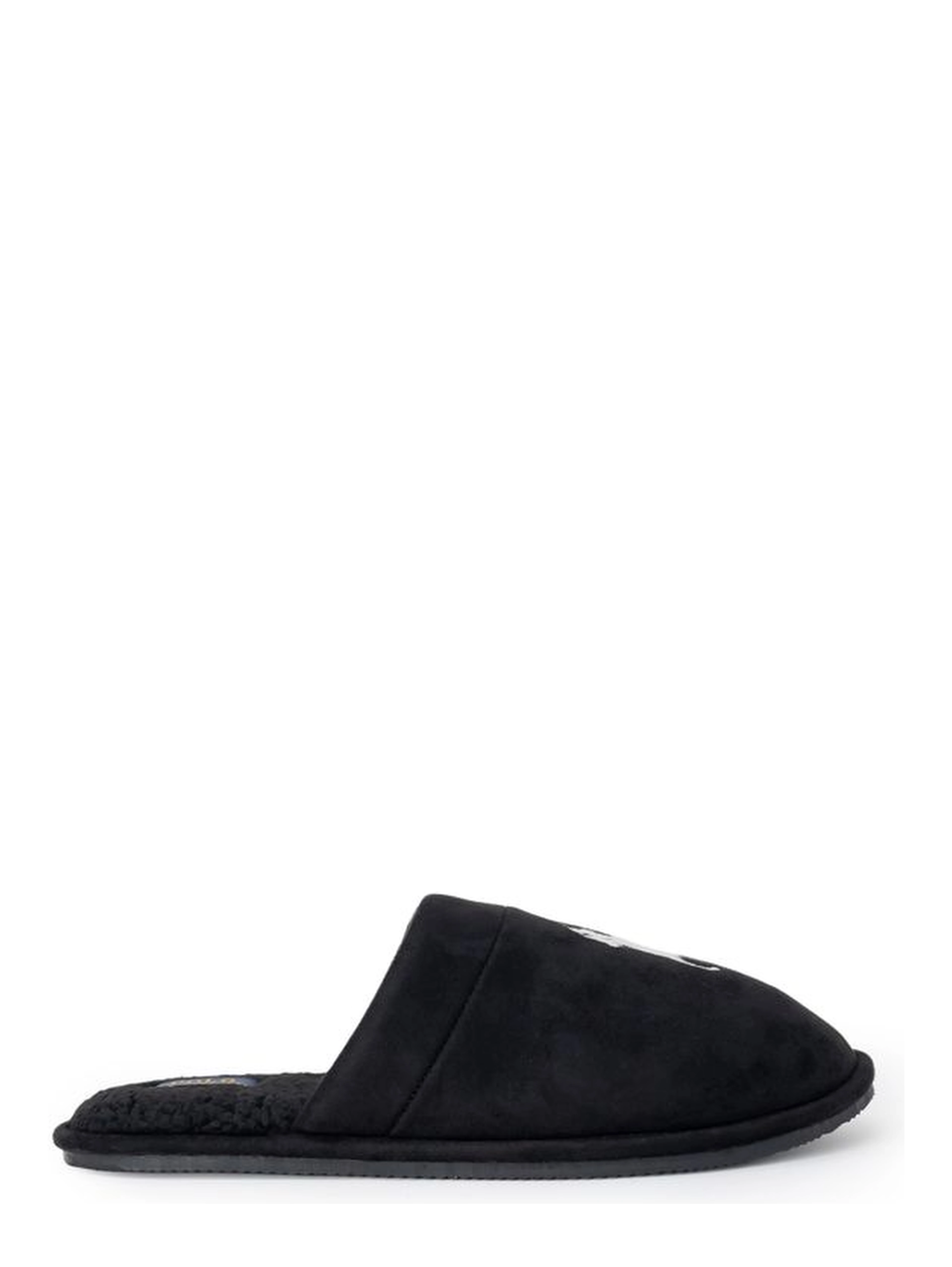 Black Polyester Slippers