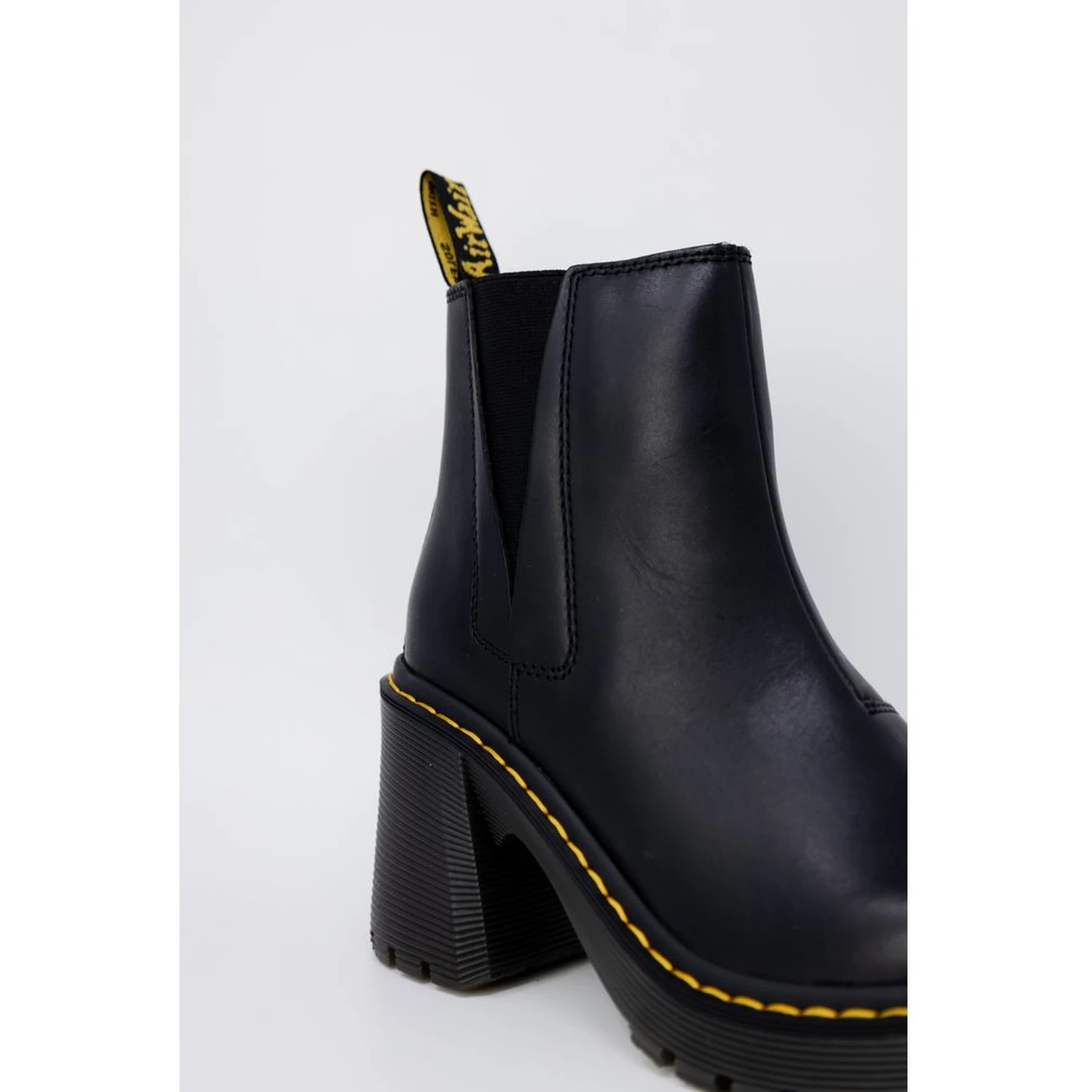 Black Leather High Heel Pumps