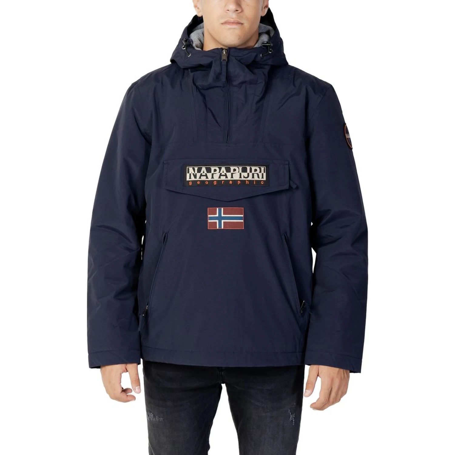 Blue Polyester Shell Jacket