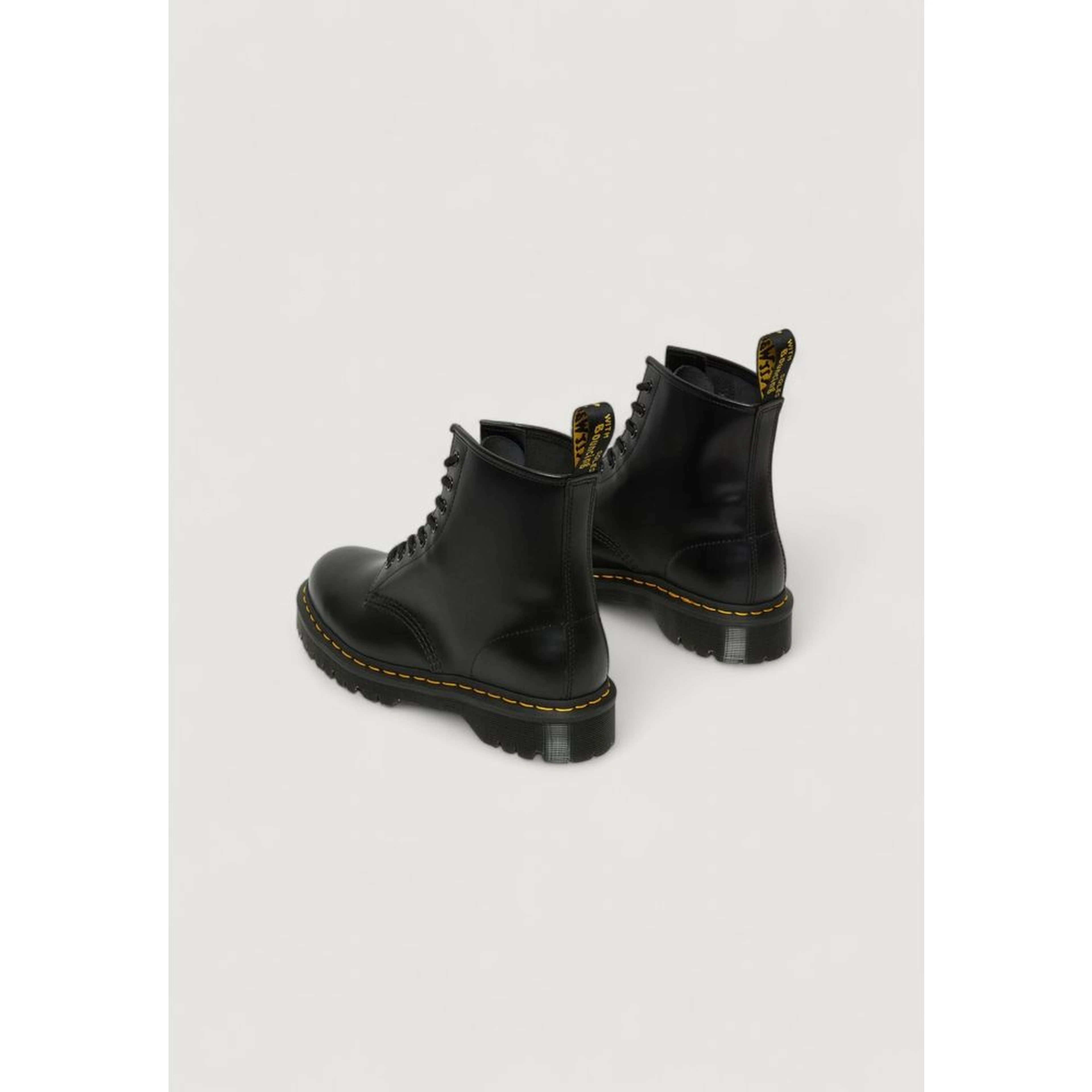 Black Leather Lace-Up Boots