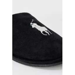 Black Polyester Slippers