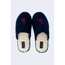 Blue Polyester Slippers