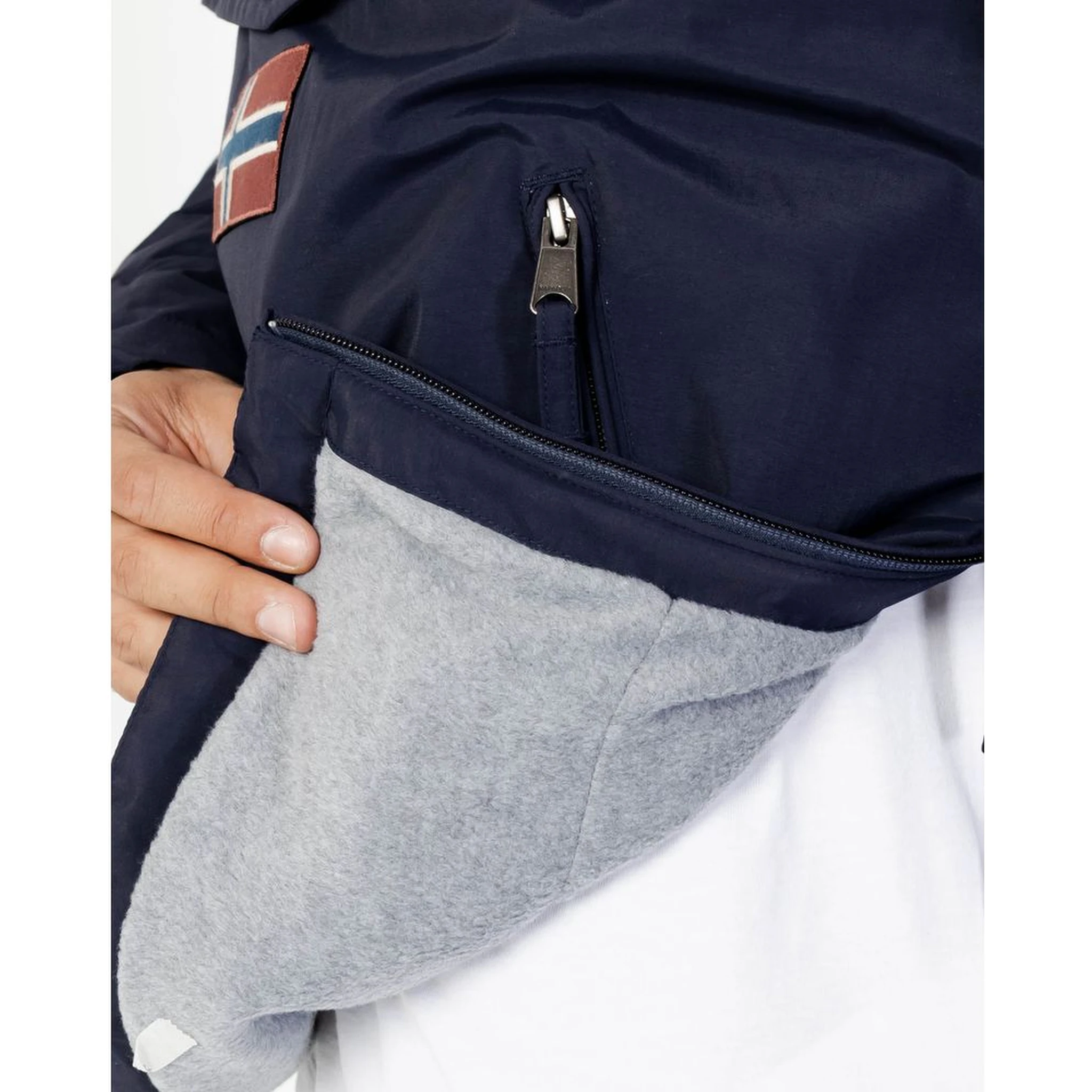 Blue Polyester Shell Jacket