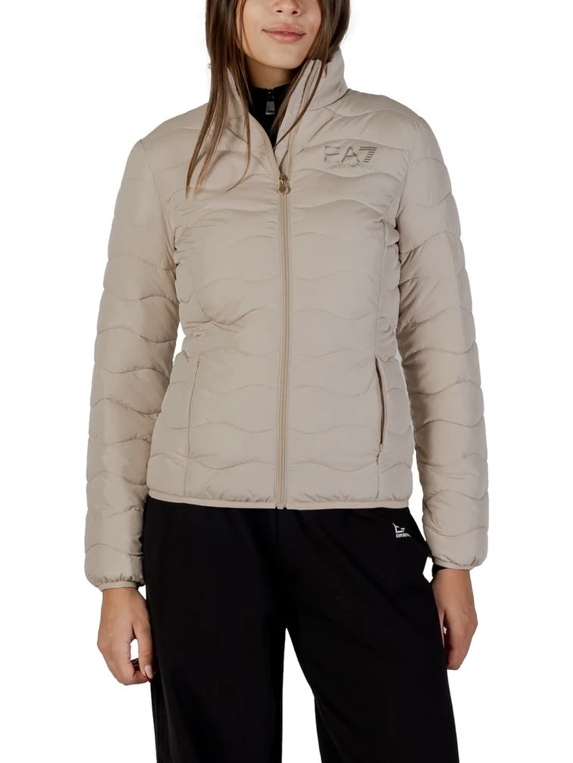 Beige Polyester Bomber