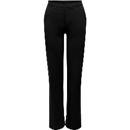 Black Elastane Casual Pants