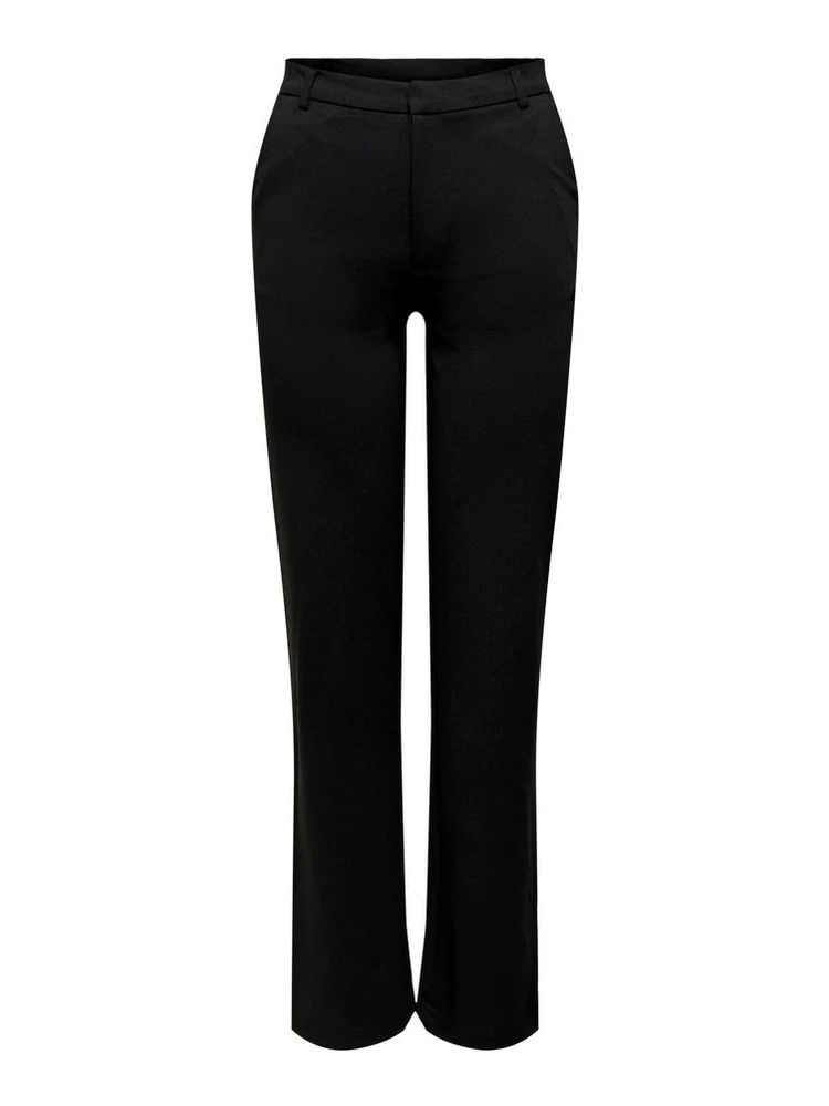 Black Elastane Casual Pants