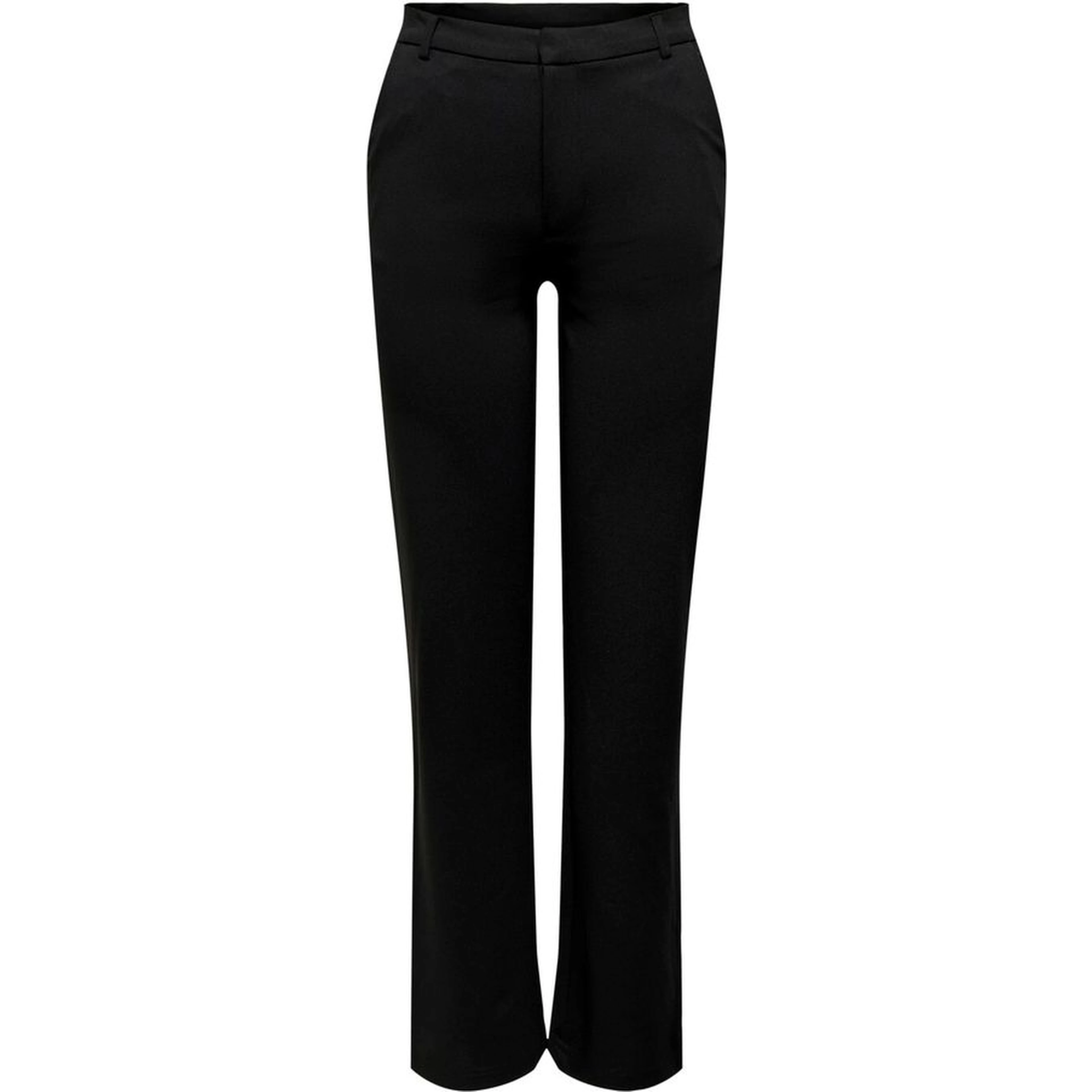 Black Elastane Casual Pants