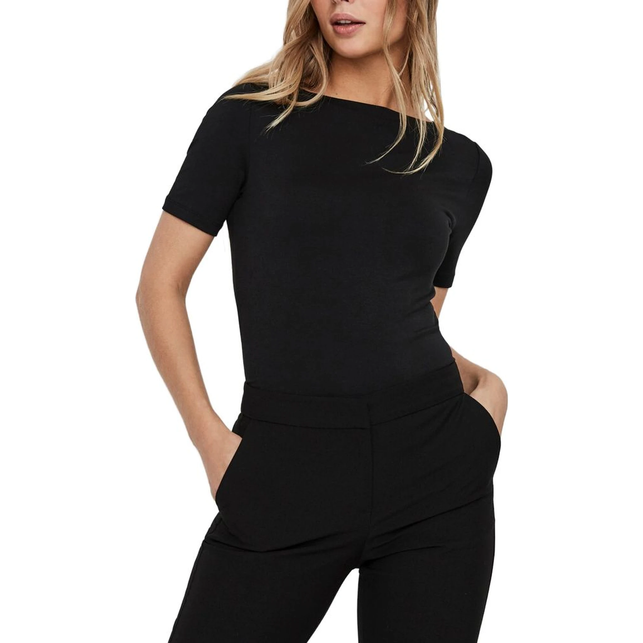 Black Viscose T-Shirt