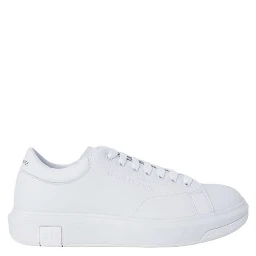 White Leather Low Top Sneakers