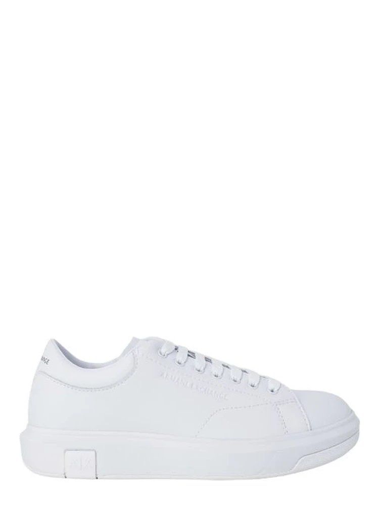 White Leather Low Top Sneakers