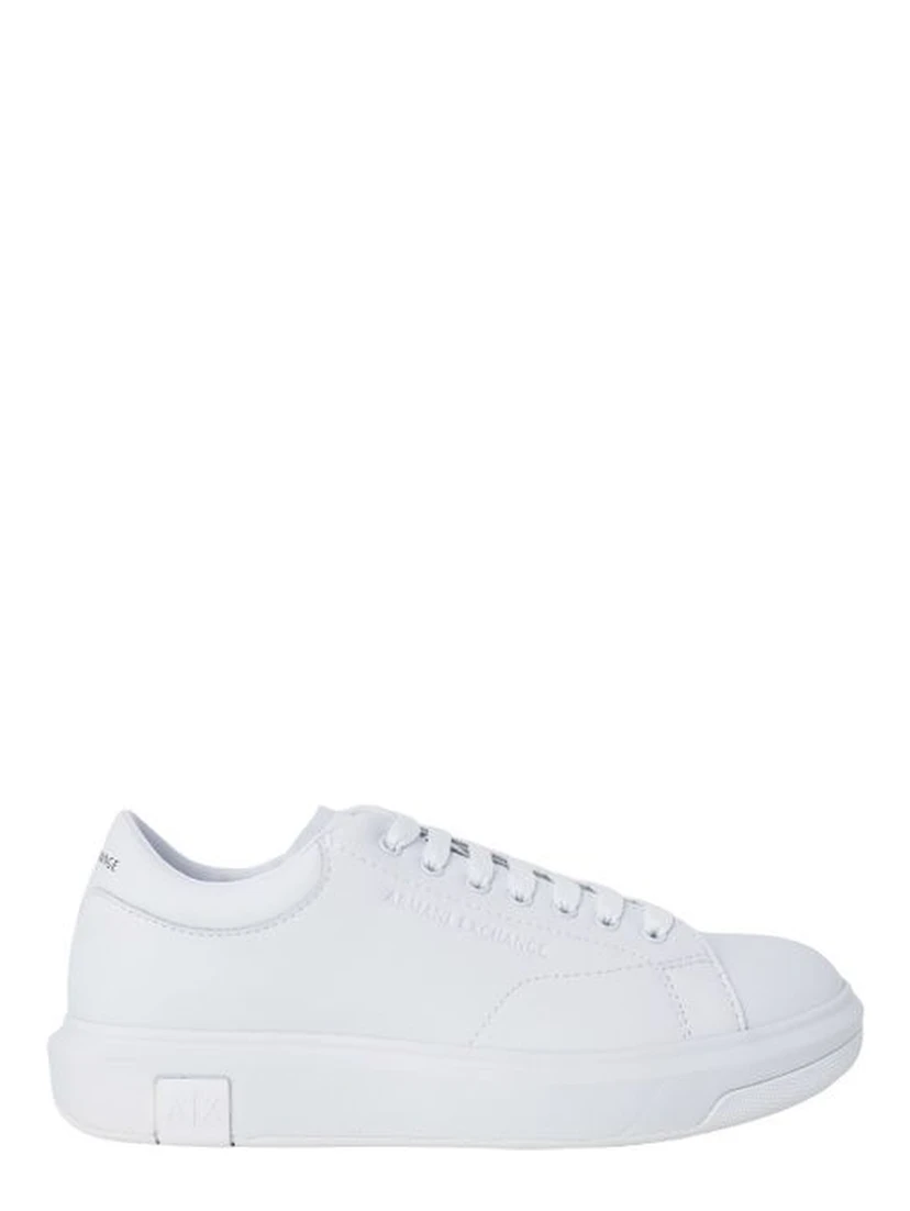 White Leather Low Top Sneakers