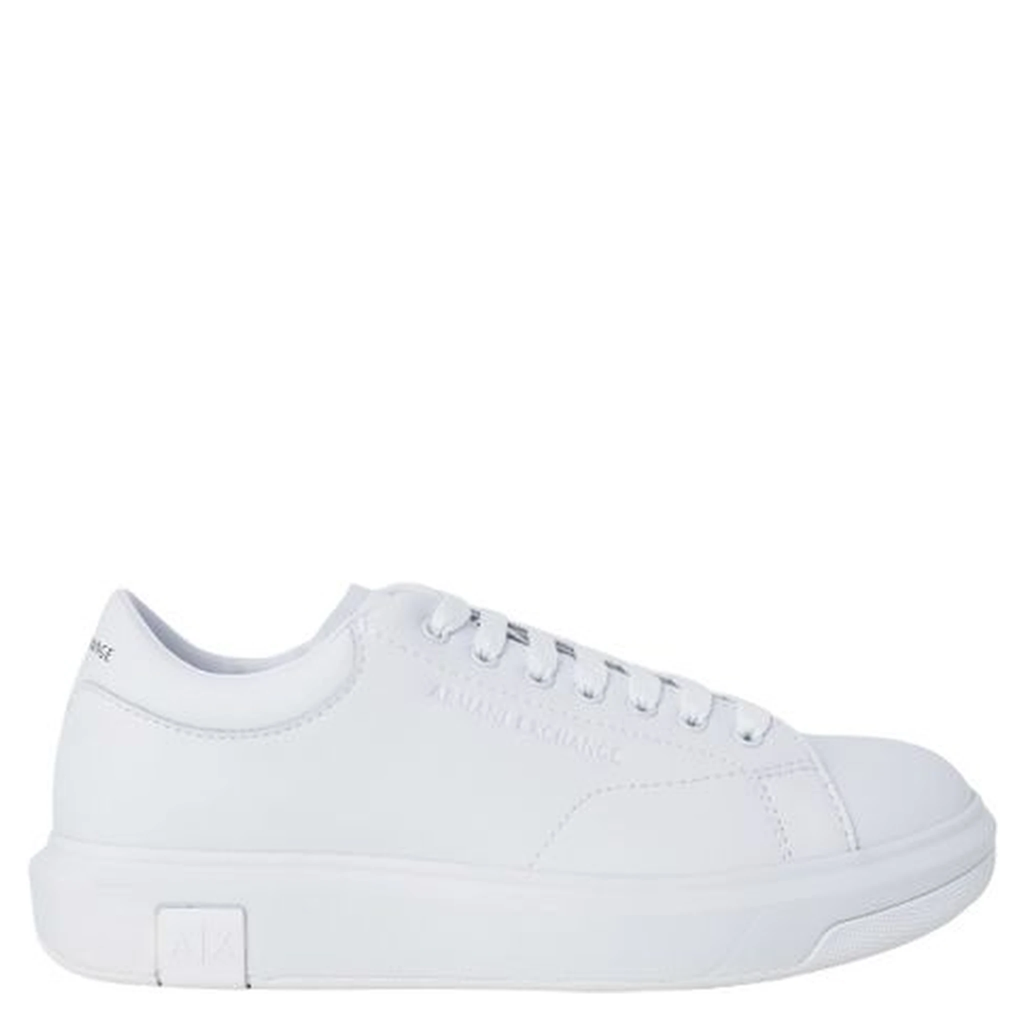 White Leather Low Top Sneakers