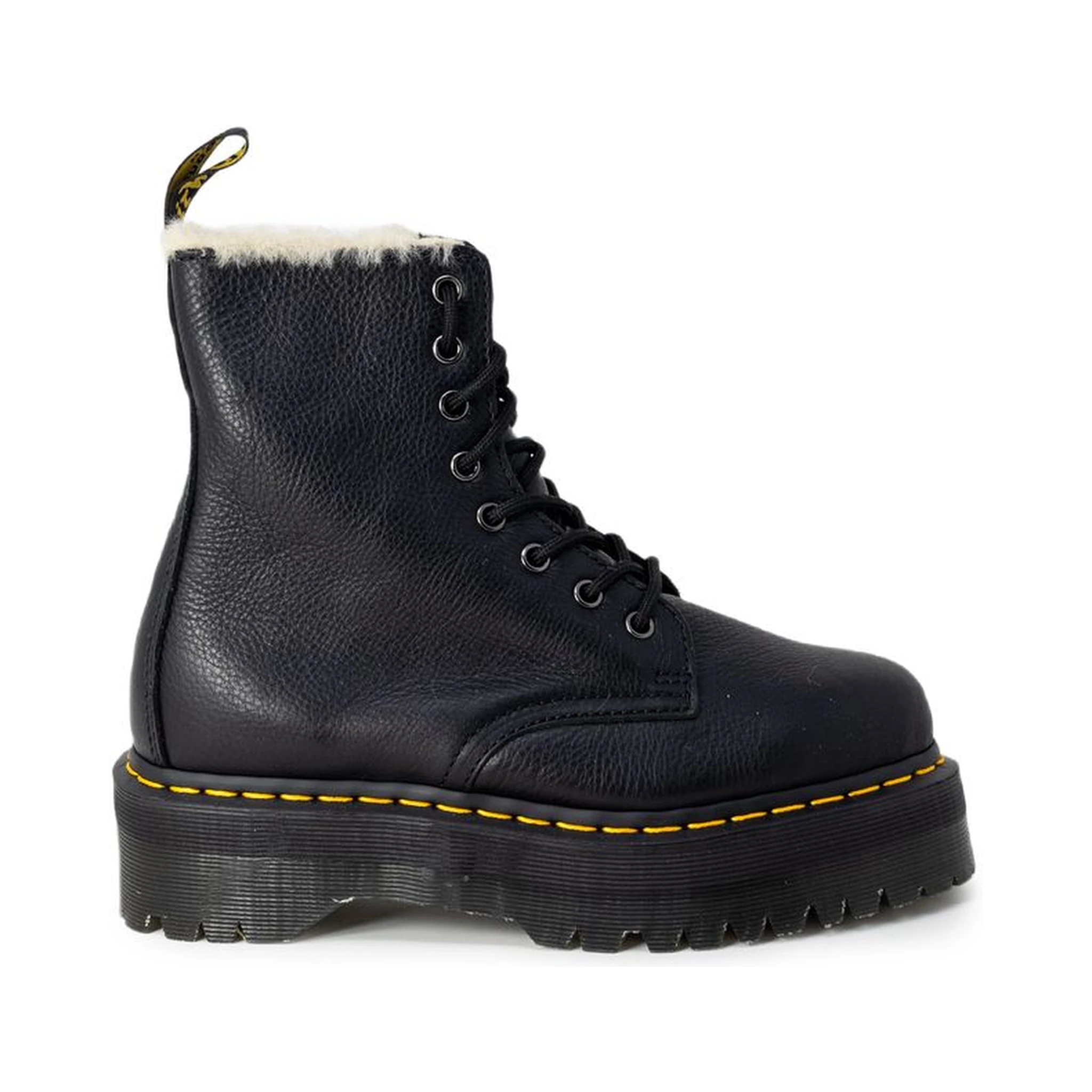 Black Leather Lace-Up Boots