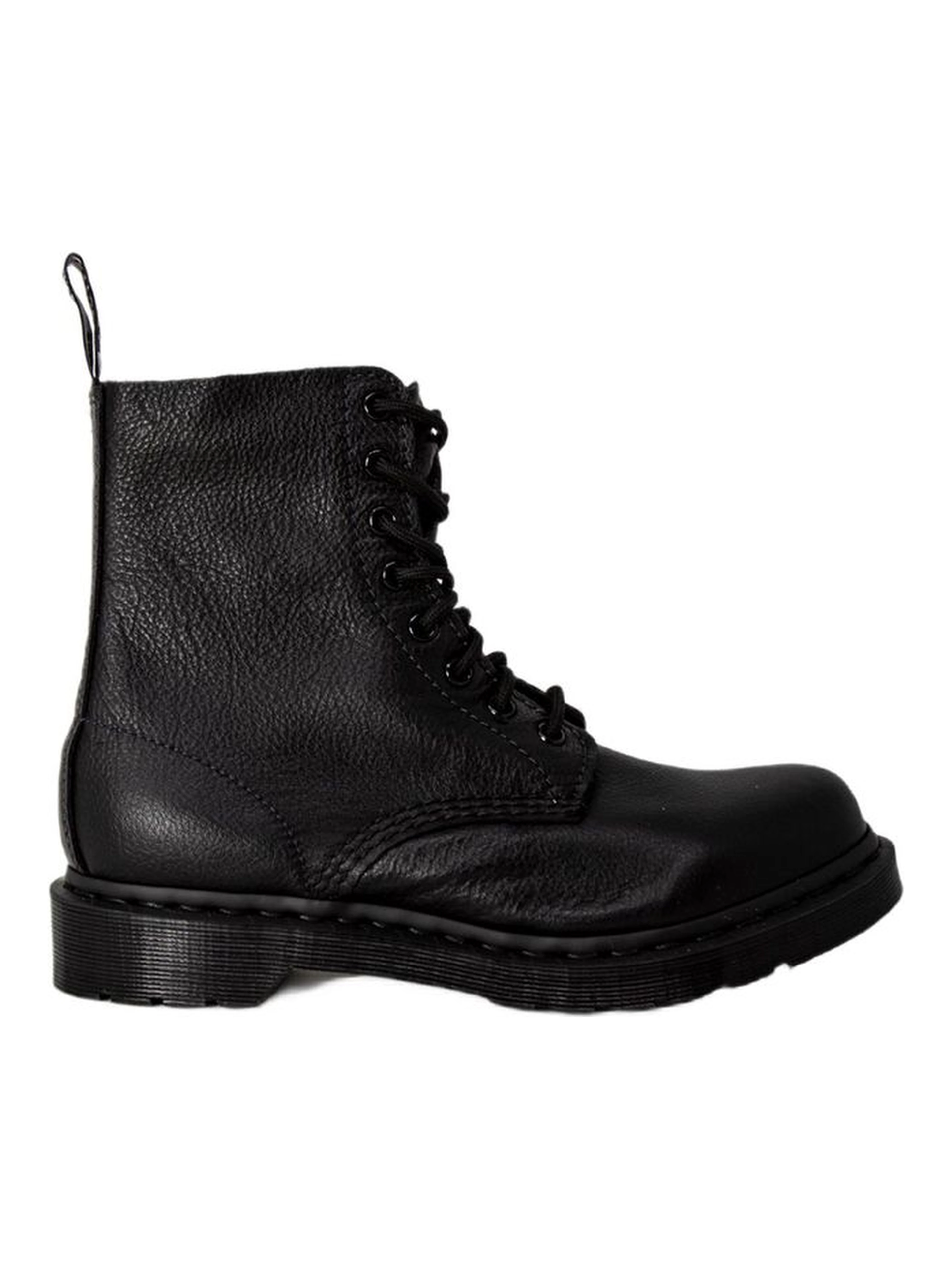Black Leather Lace-Up Boots