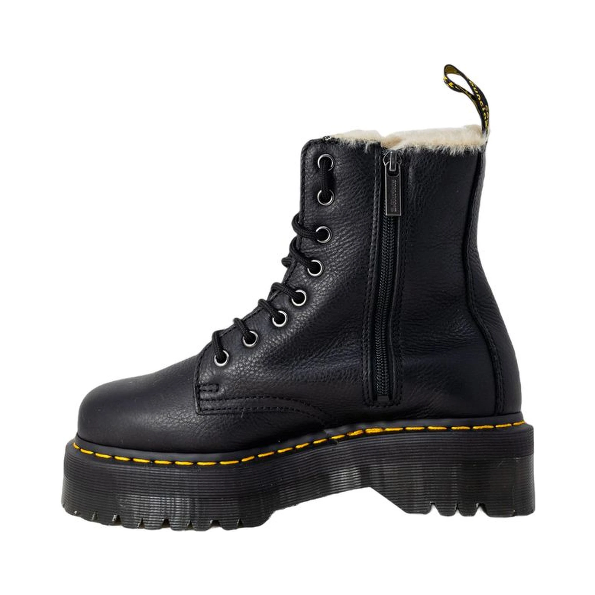 Black Leather Lace-Up Boots