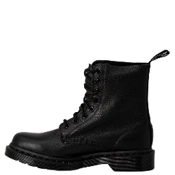 Black Leather Lace-Up Boots