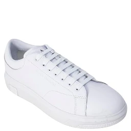 White Leather Low Top Sneakers