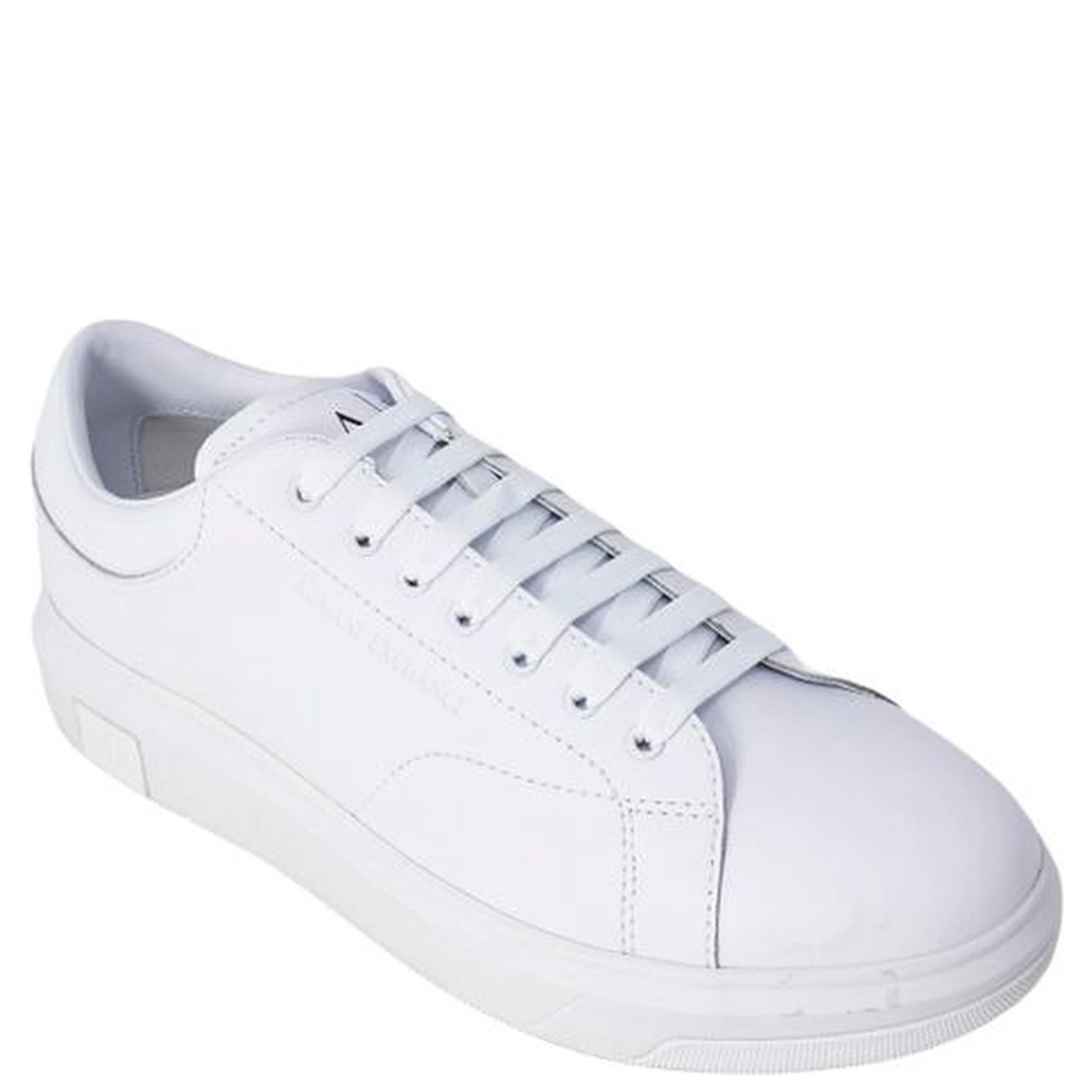 White Leather Low Top Sneakers