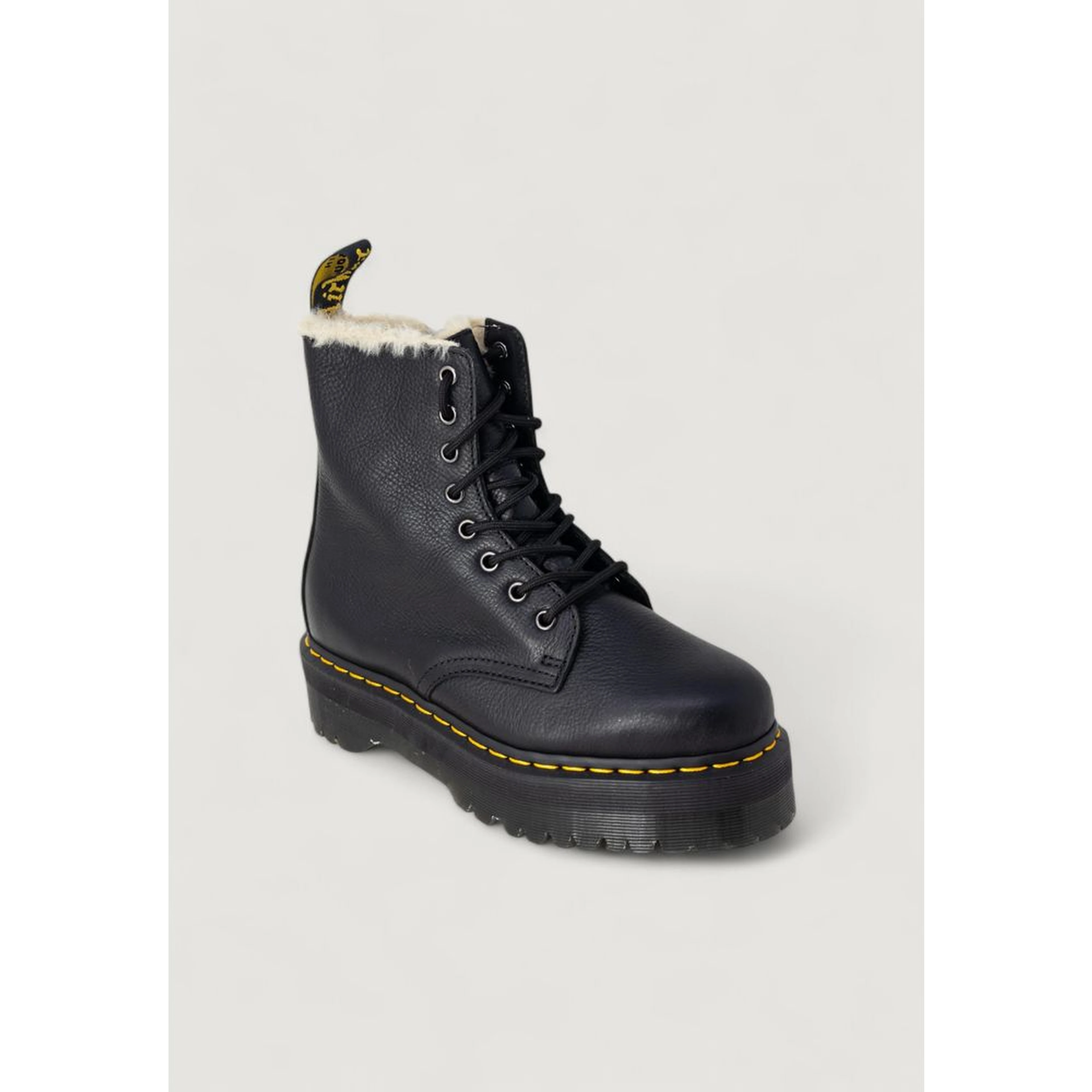 Black Leather Lace-Up Boots