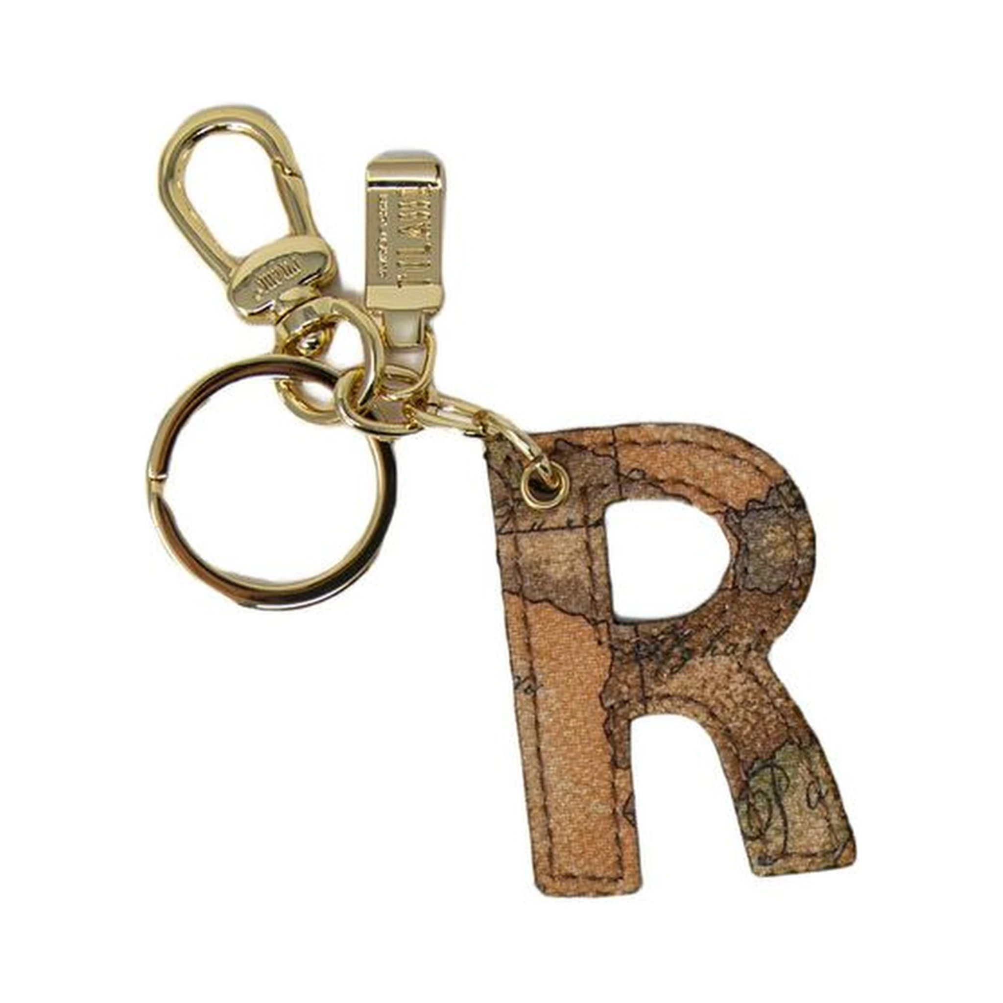 Beige Leather Keychain