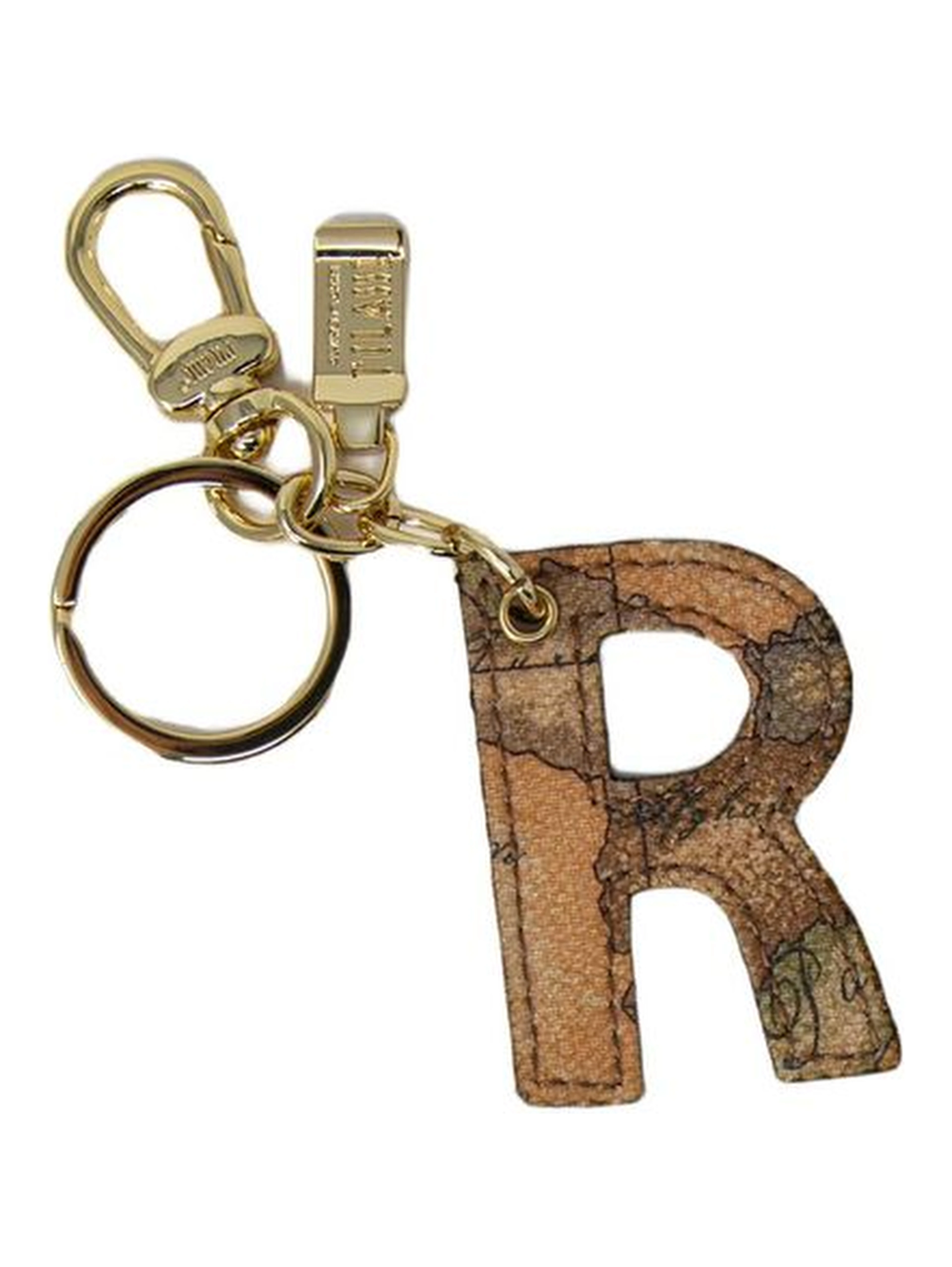 Beige Leather Keychain