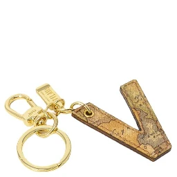 Beige Leather Keychain