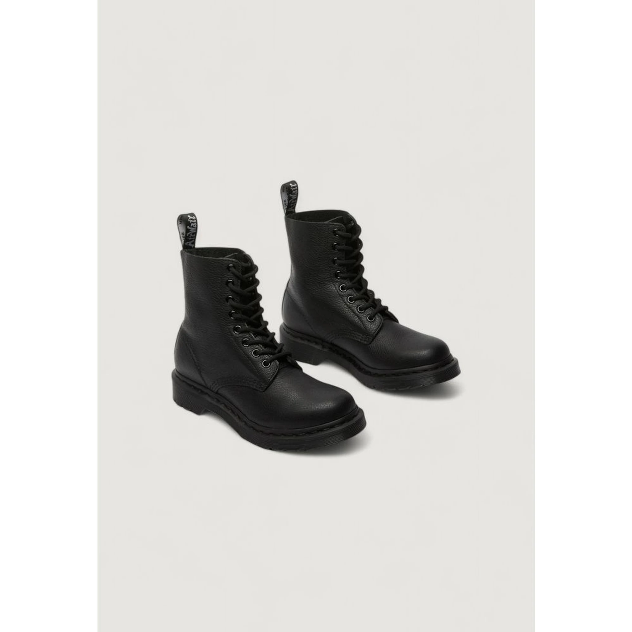 Black Leather Lace-Up Boots