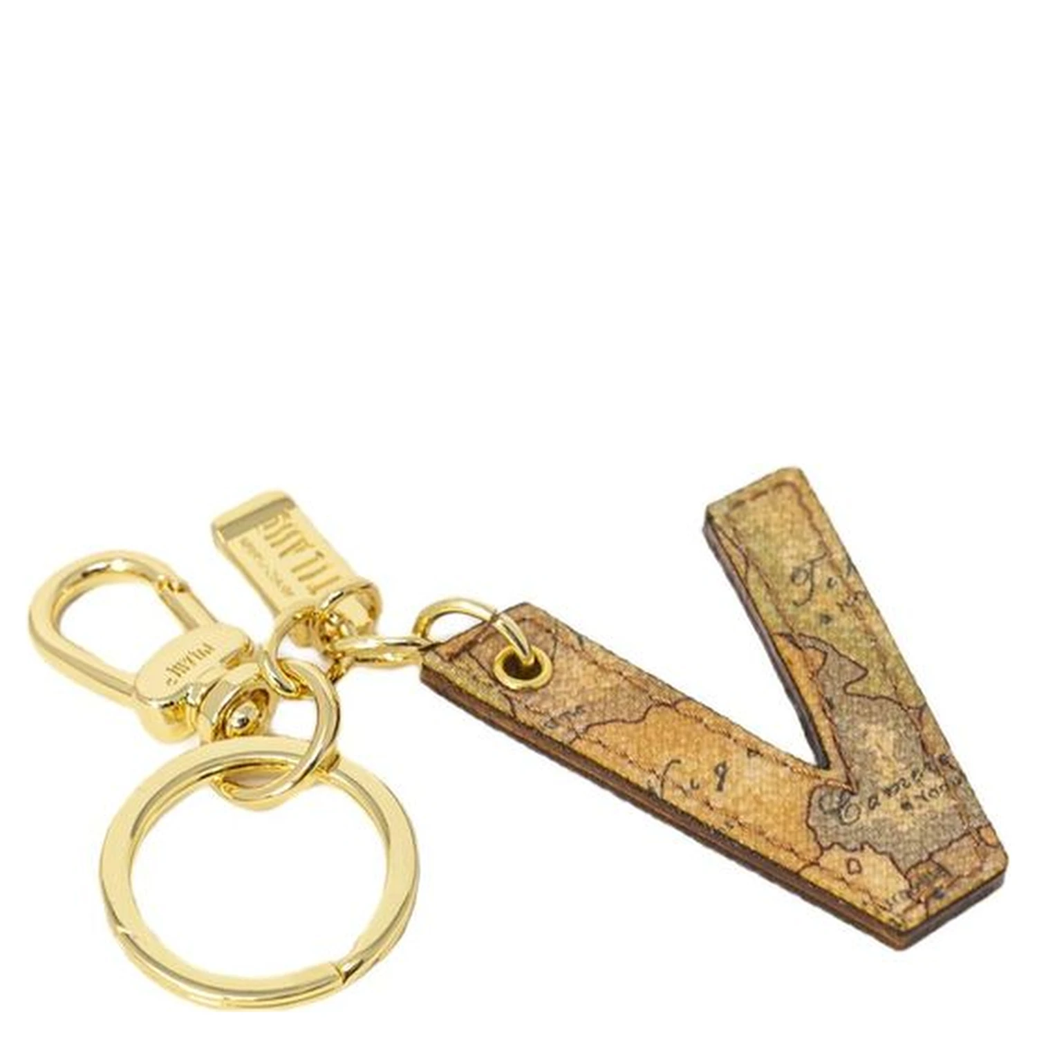 Beige Leather Keychain
