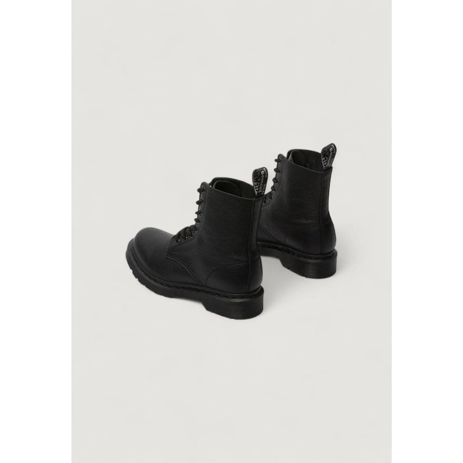 Black Leather Lace-Up Boots