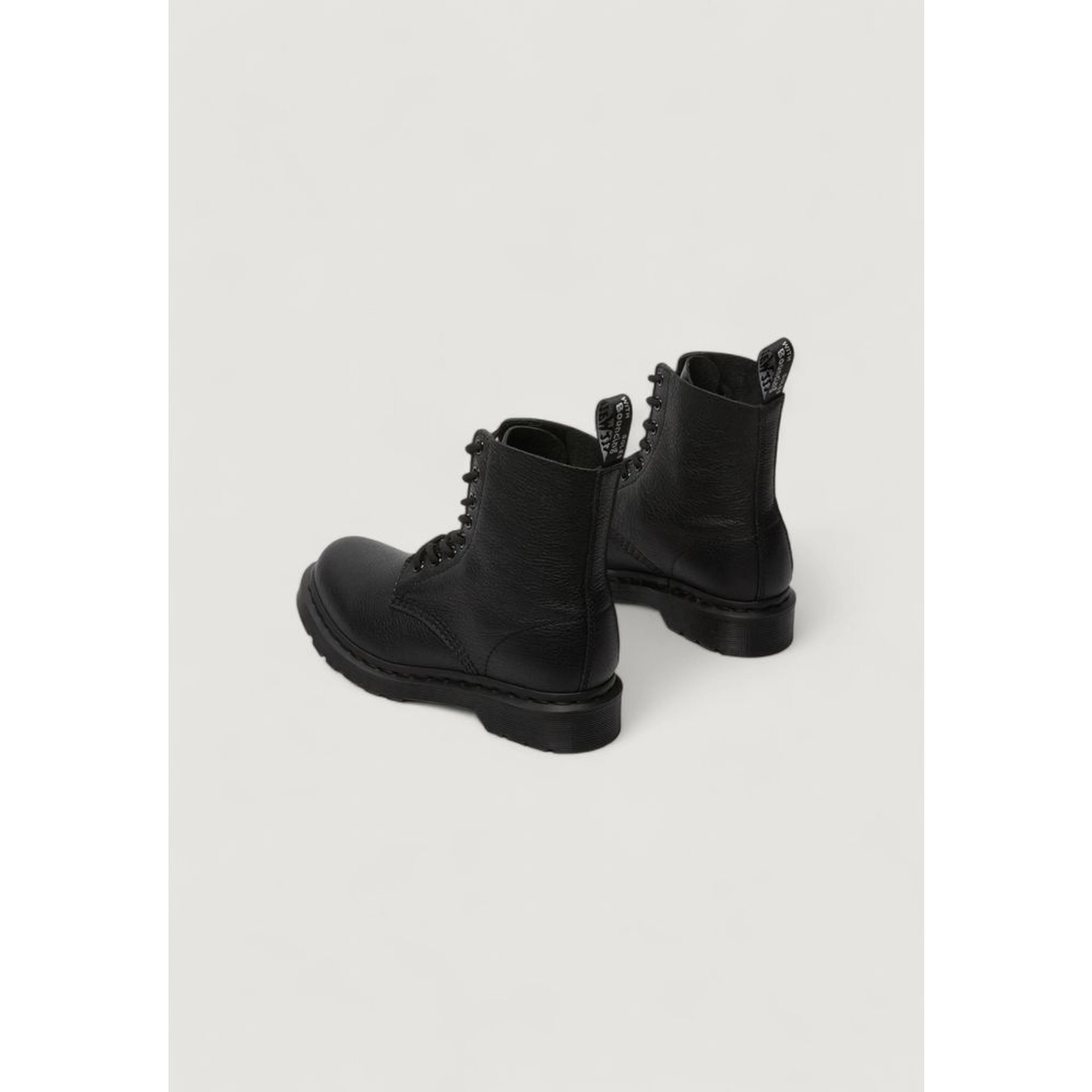 Black Leather Lace-Up Boots