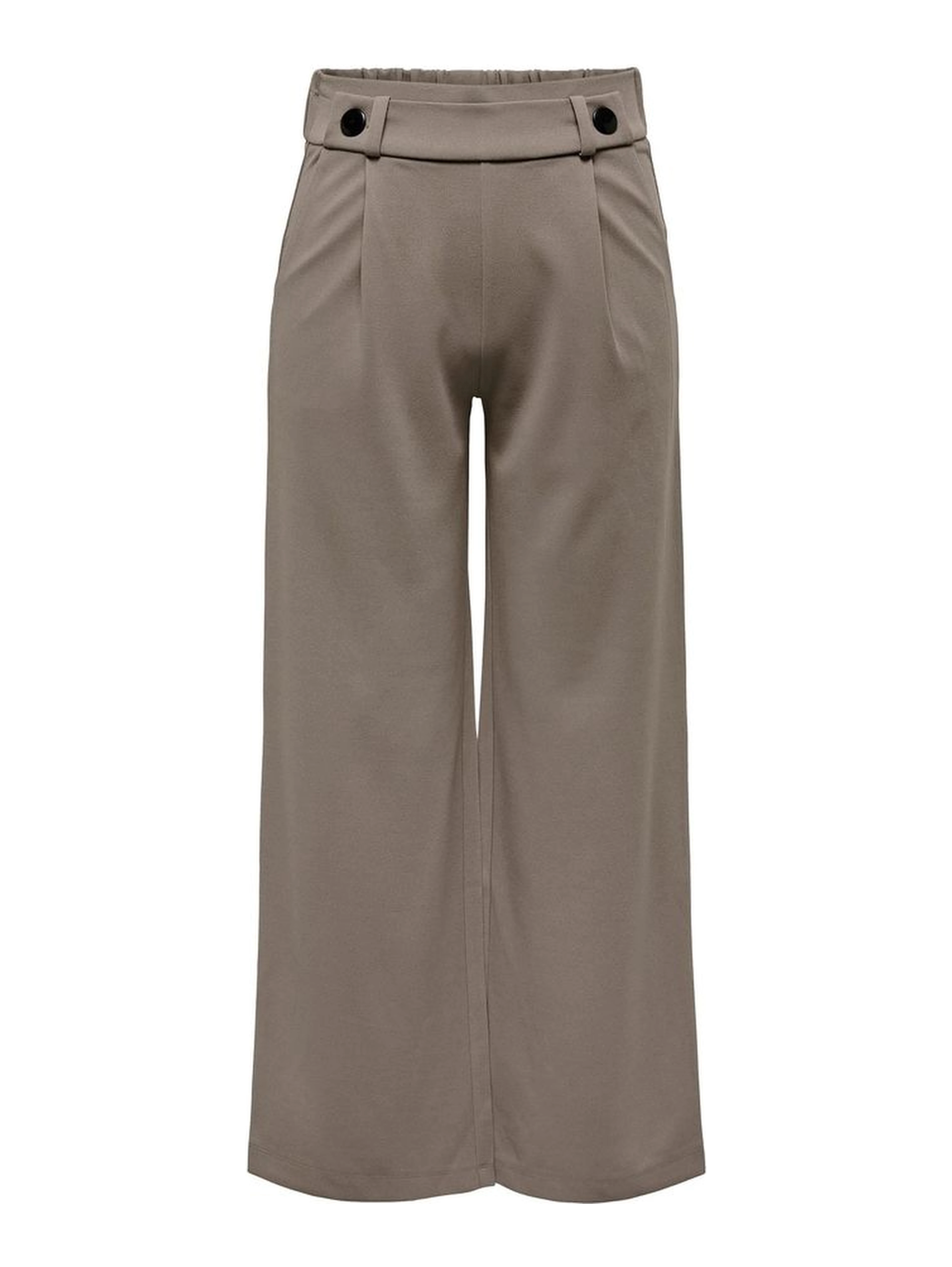 Brown Polyester Casual Pants