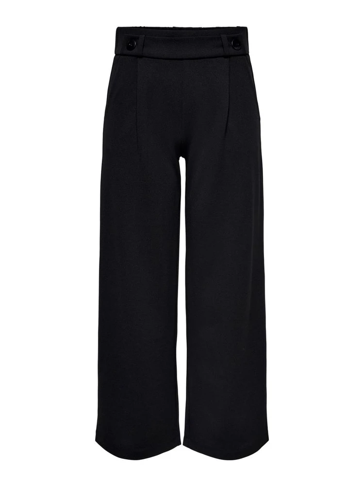 Black Polyester Casual Pants