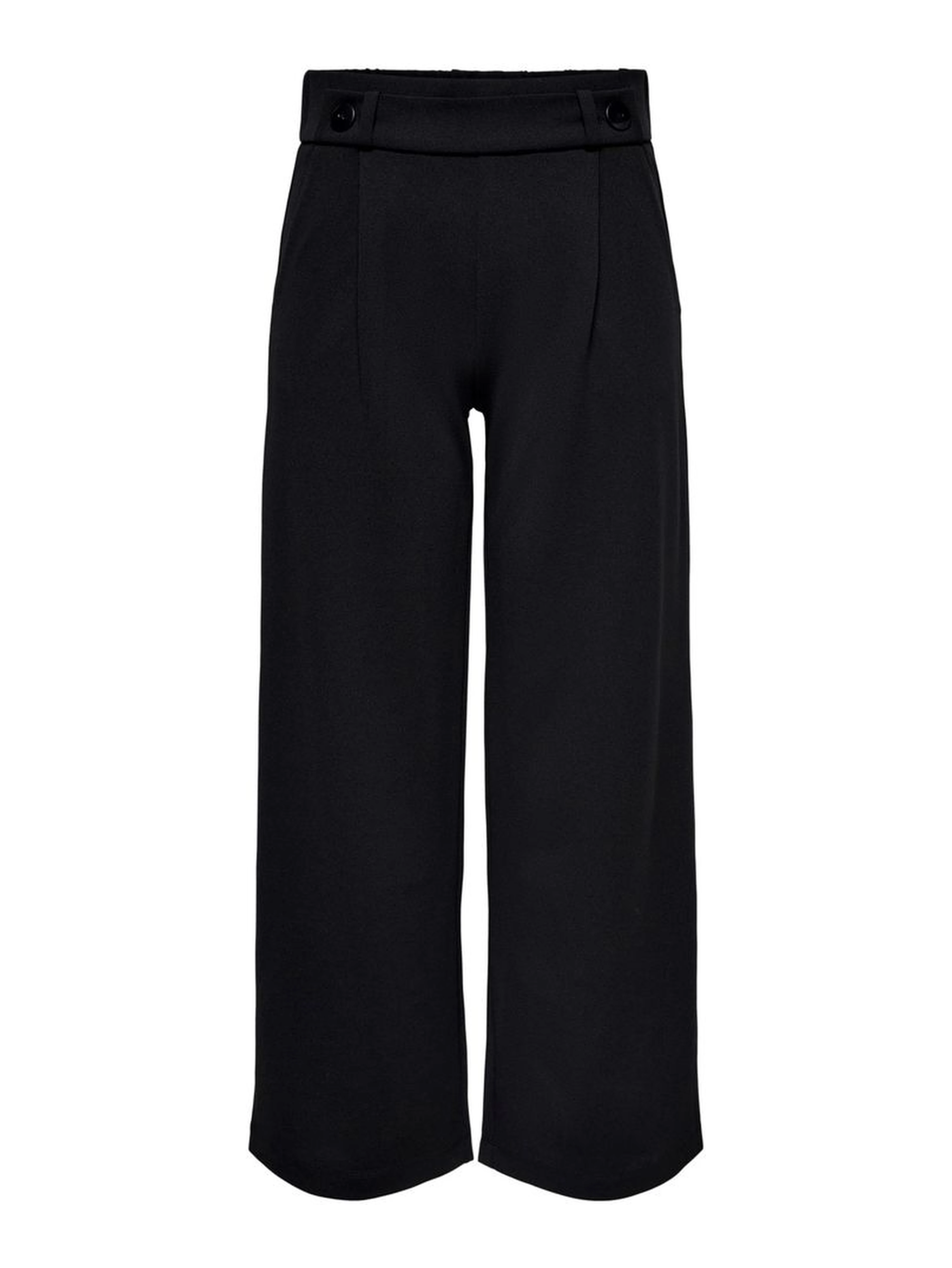 Black Polyester Casual Pants