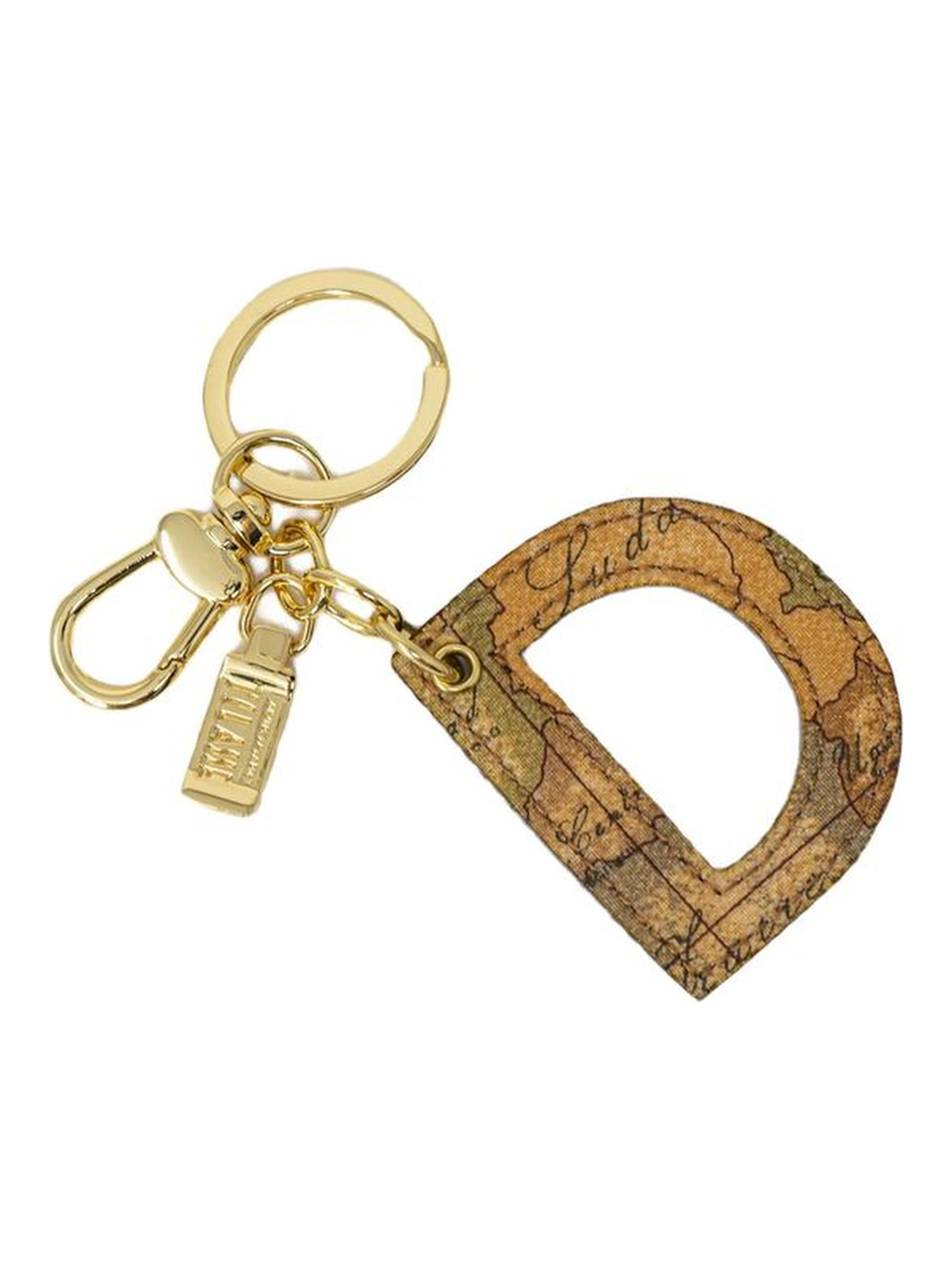 Beige Leather Keychain