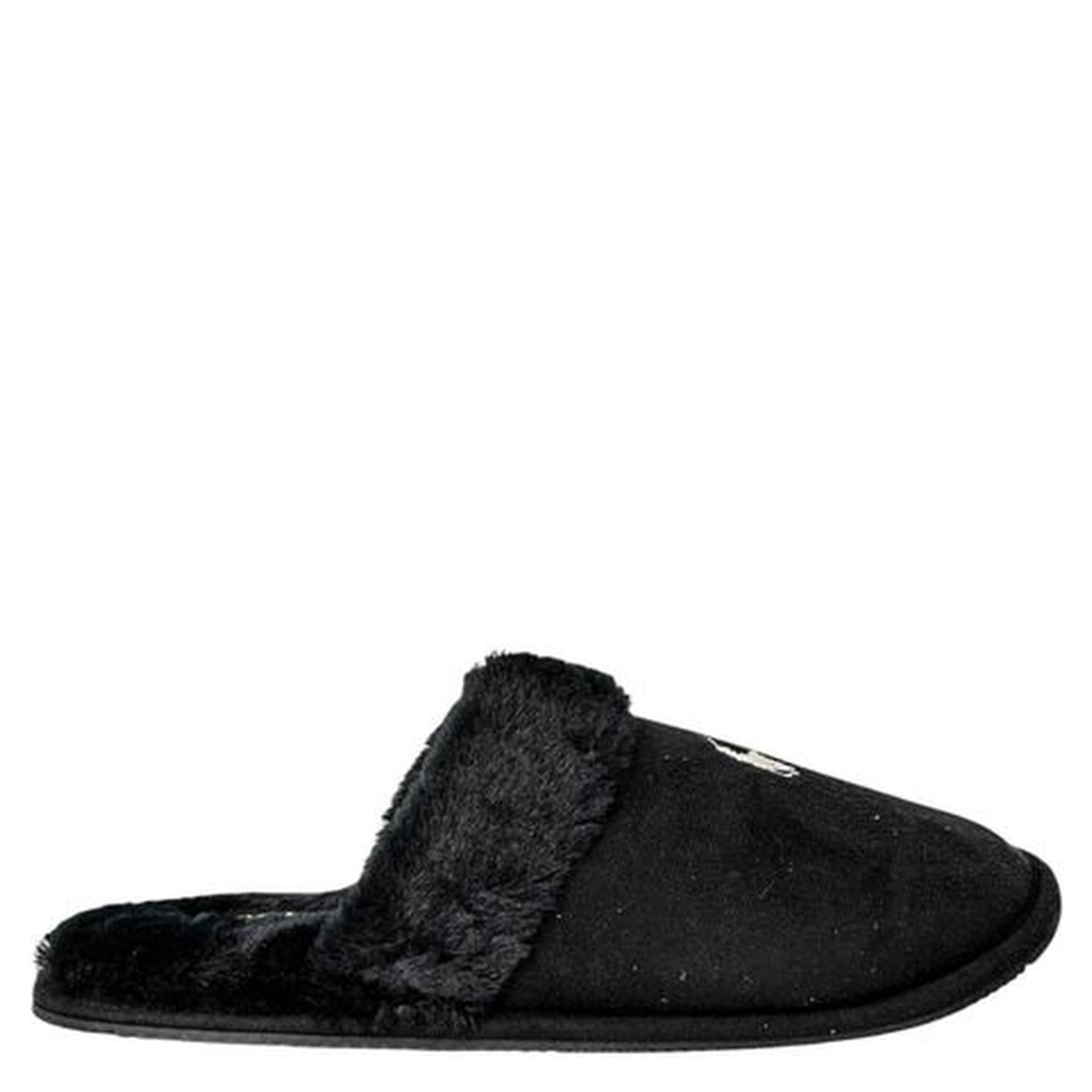 Black Polyester Slippers