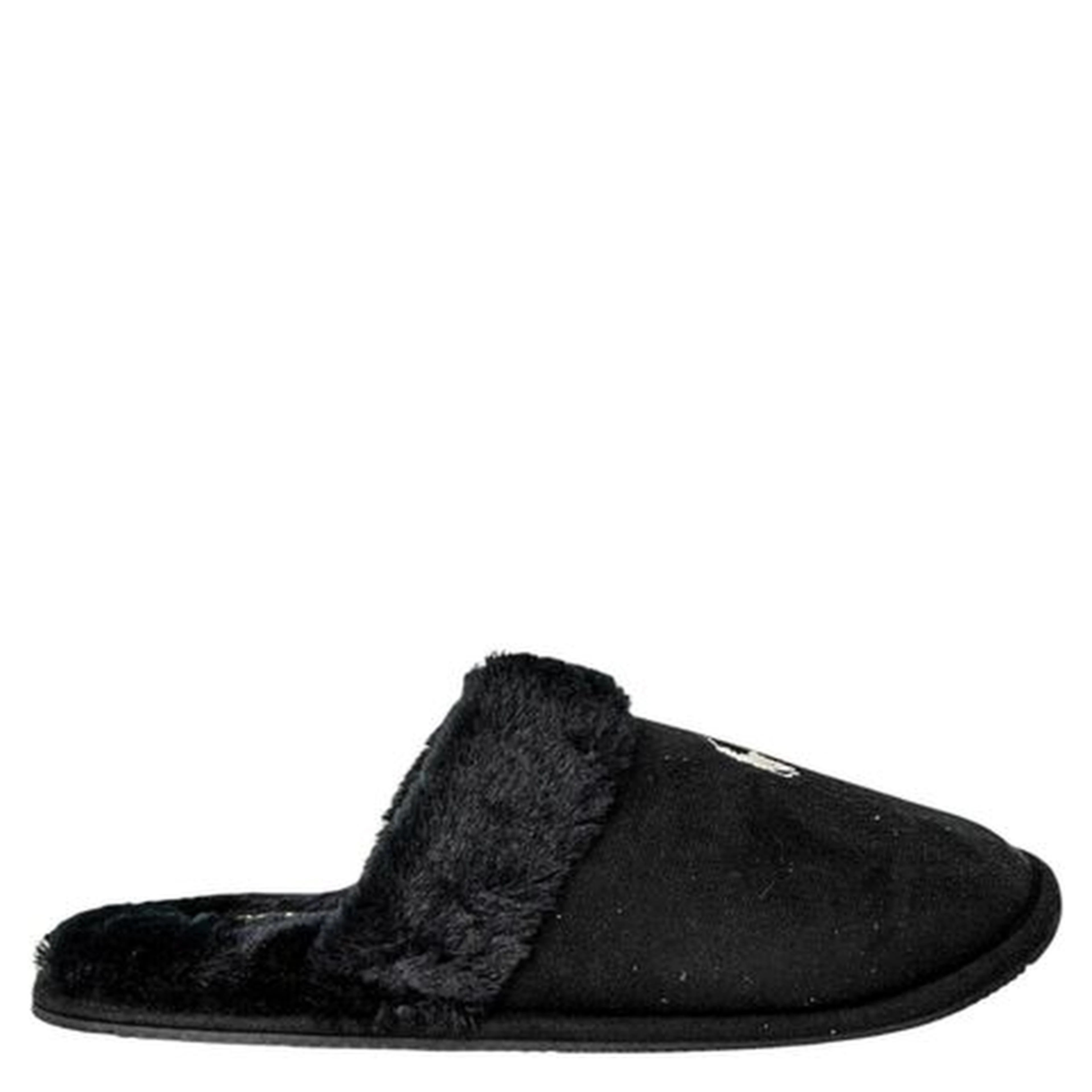 Black Polyester Slippers