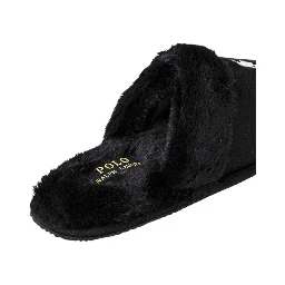 Black Polyester Slippers