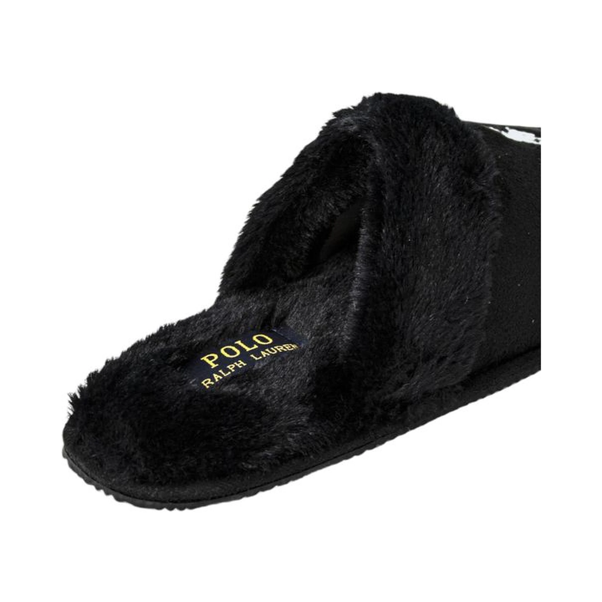 Black Polyester Slippers