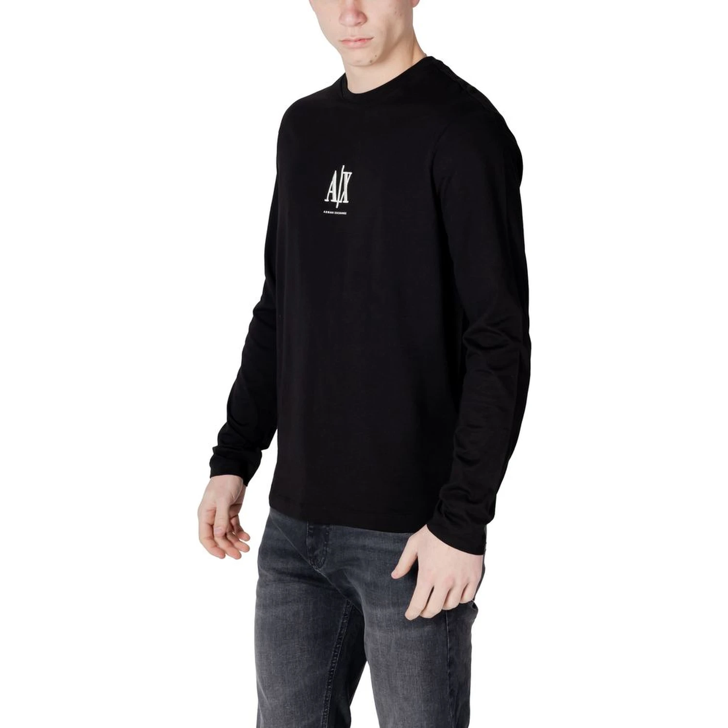 Black Cotton Long Sleeve T-Shirt