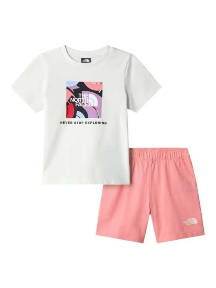 kid box nse play reg short set tnf white/tnf black