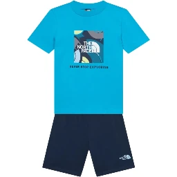 kid box nse play reg short set tnf white/tnf black