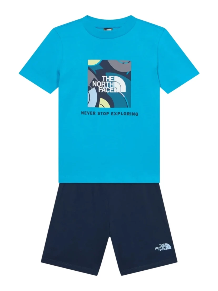 kid box nse play reg short set tnf white/tnf black