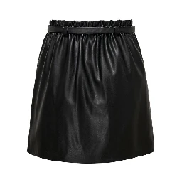 Black Polyester Mini Skirt