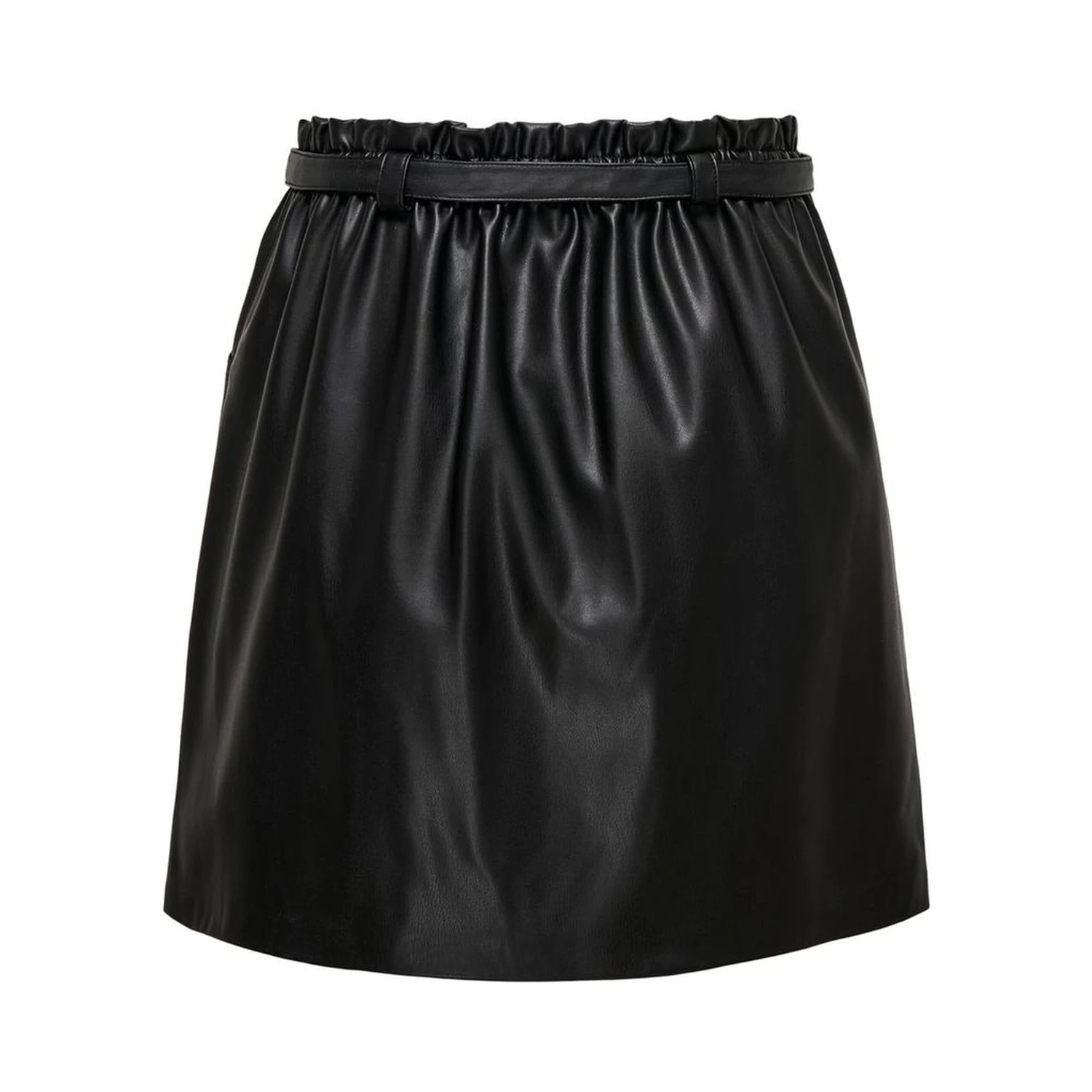 Black Polyester Mini Skirt