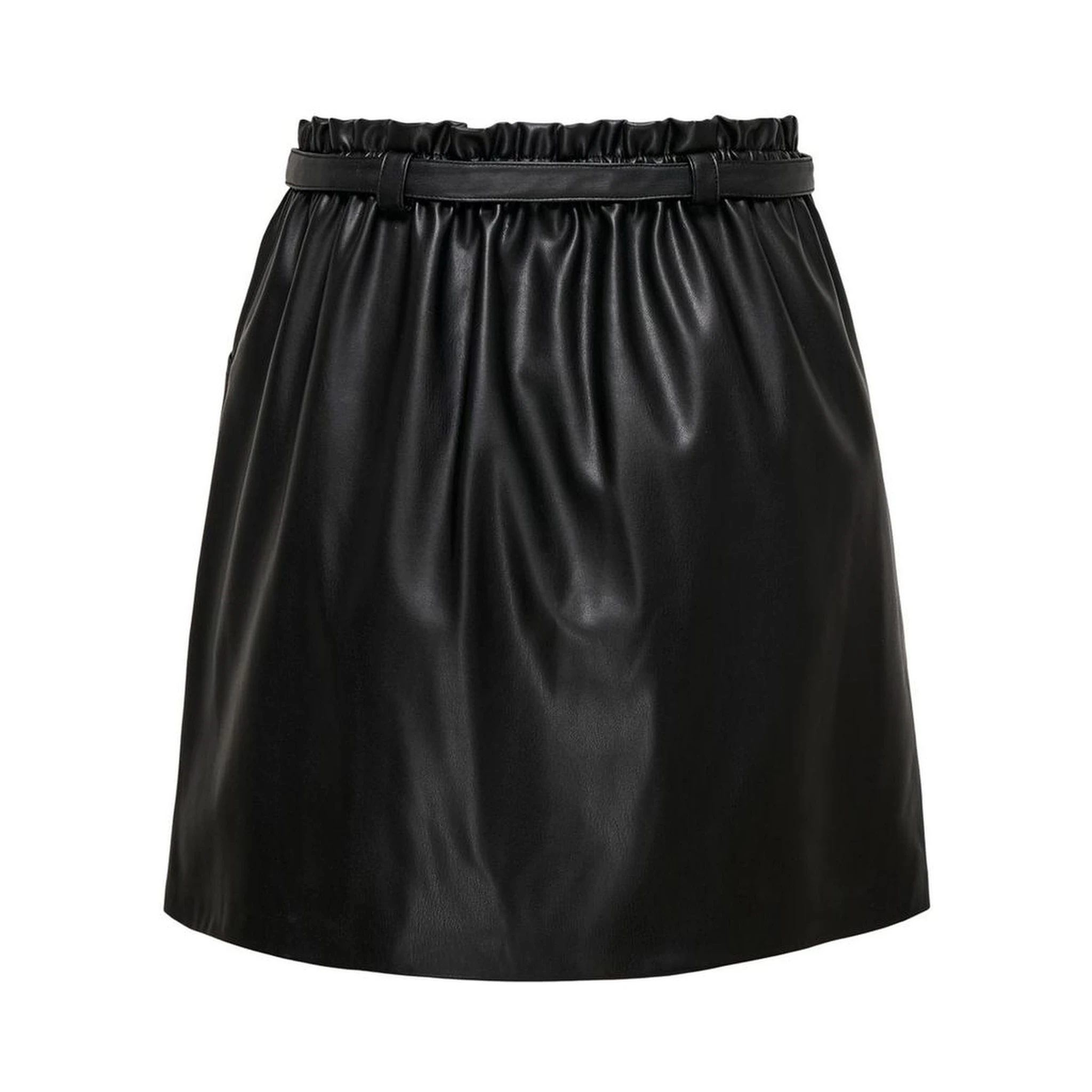 Black Polyester Mini Skirt