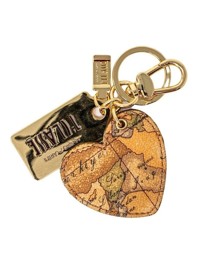 Beige Leather Keychain