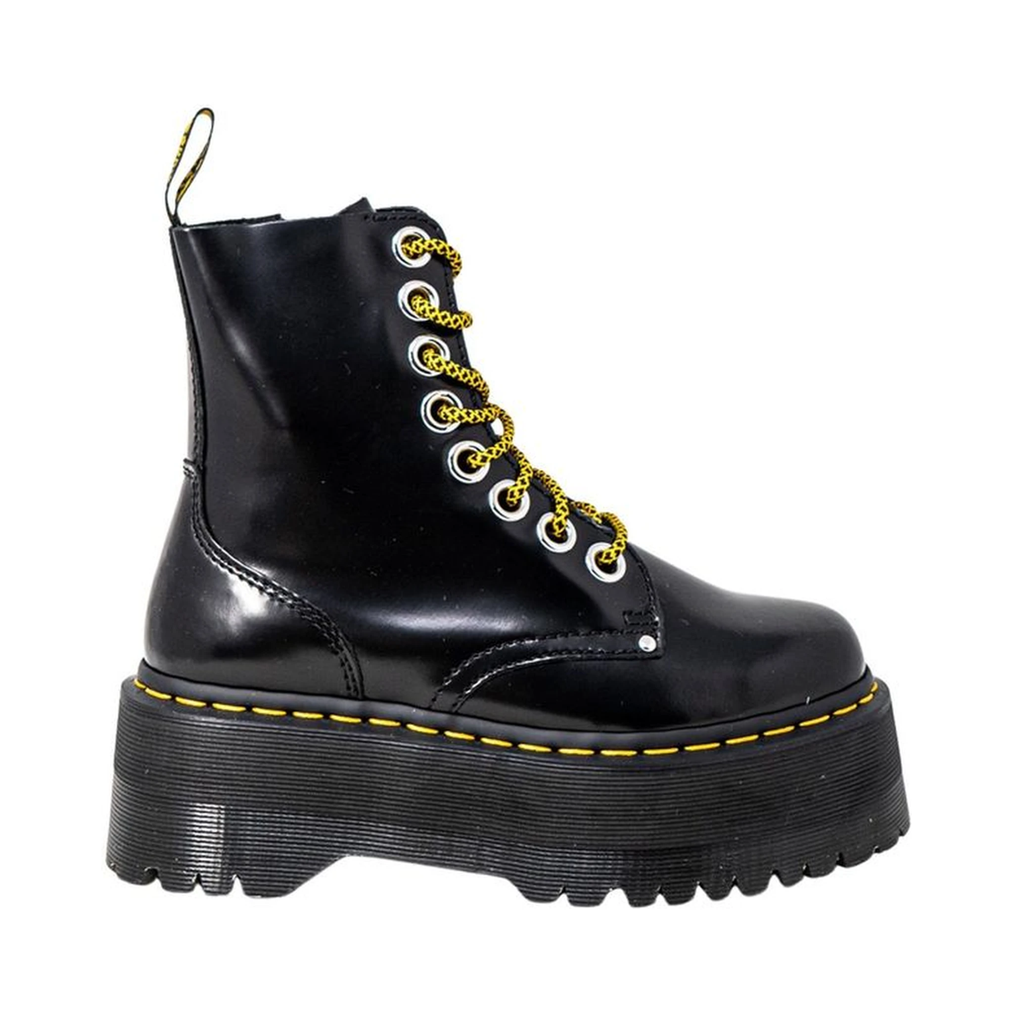 Black Leather Lace-Up Boots