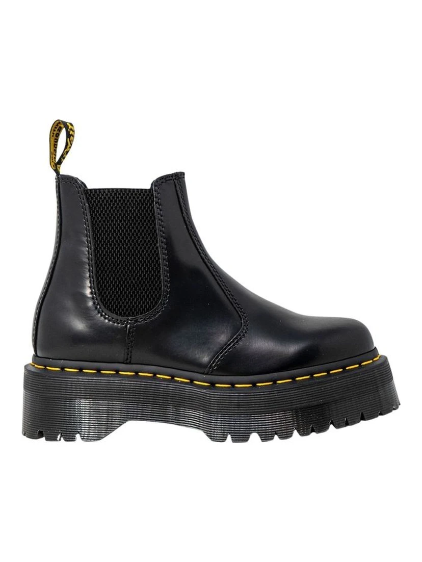 حذاء كاحل من الجلد الأسود