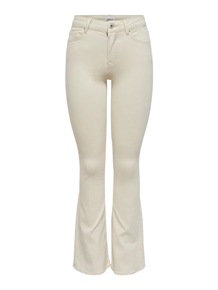 Cream Cotton Bootcut Jeans